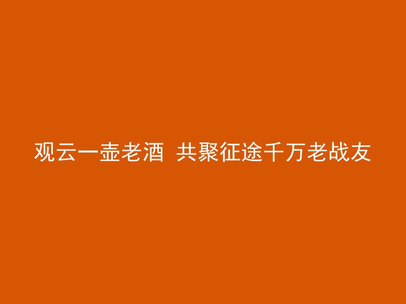 观云一壶老酒 共聚征途千万老战友