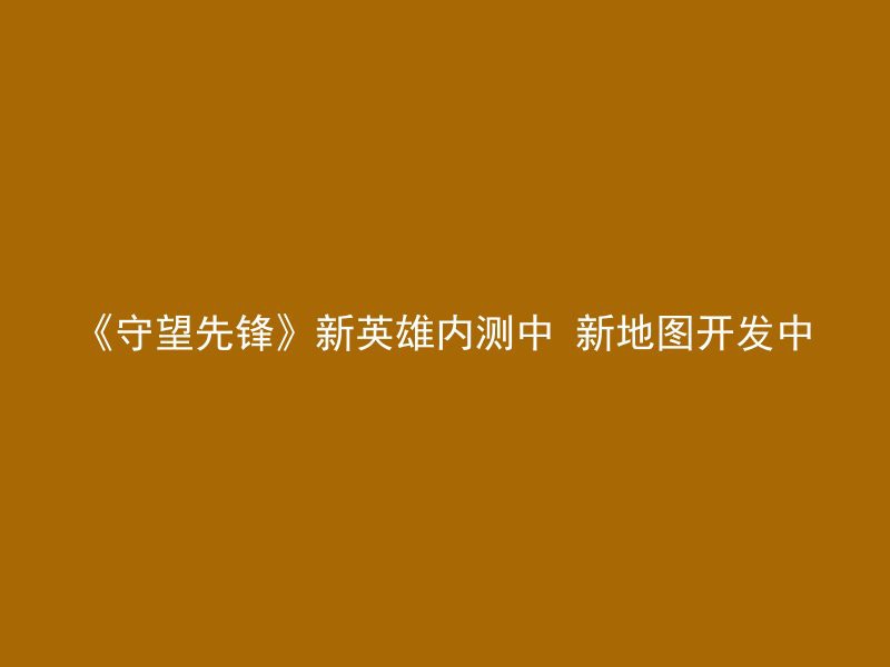 《守望先锋》新英雄内测中 新地图开发中