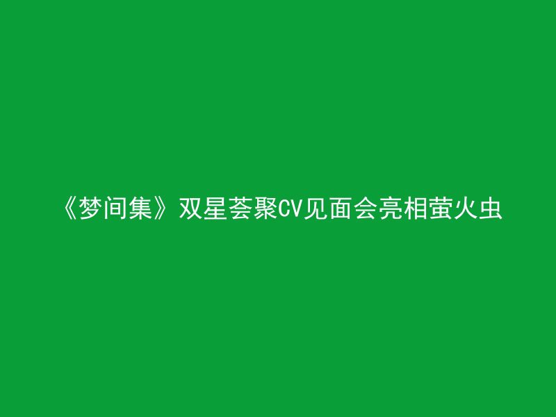 《梦间集》双星荟聚CV见面会亮相萤火虫