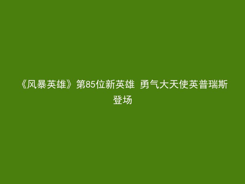 《风暴英雄》第85位新英雄 勇气大天使英普瑞斯登场