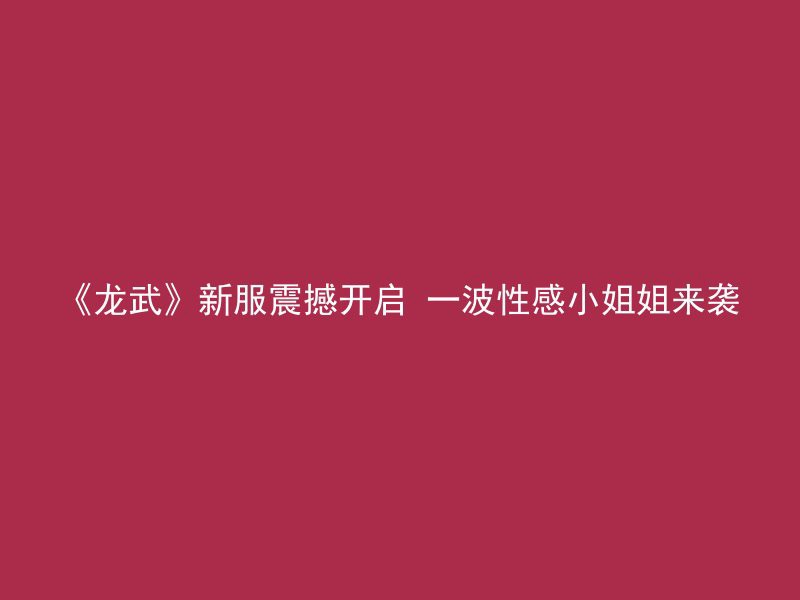 《龙武》新服震撼开启 一波性感小姐姐来袭