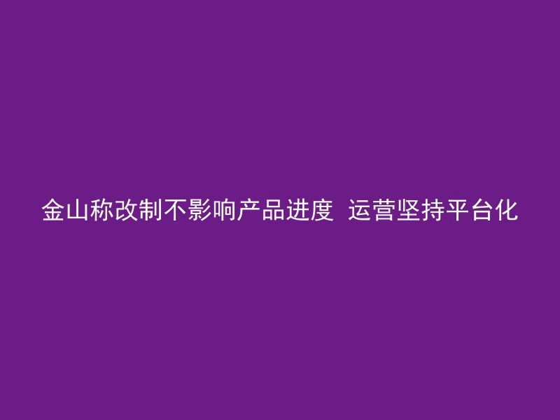 金山称改制不影响产品进度 运营坚持平台化