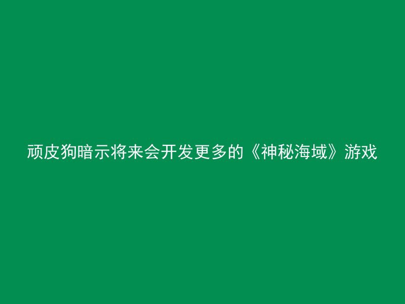 顽皮狗暗示将来会开发更多的《神秘海域》游戏