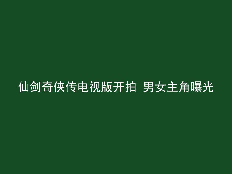 仙剑奇侠传电视版开拍 男女主角曝光