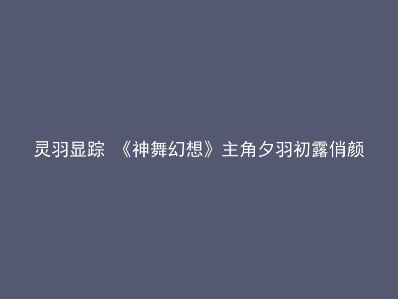 灵羽显踪 《神舞幻想》主角夕羽初露俏颜