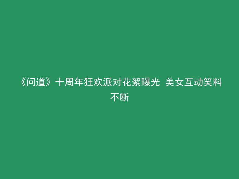 《问道》十周年狂欢派对花絮曝光 美女互动笑料不断