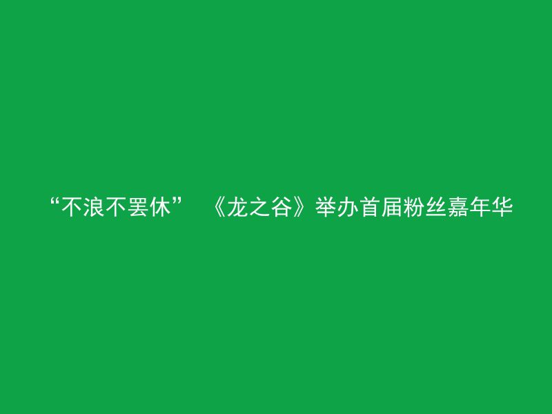 “不浪不罢休” 《龙之谷》举办首届粉丝嘉年华