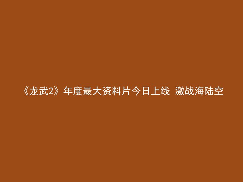 《龙武2》年度最大资料片今日上线 激战海陆空