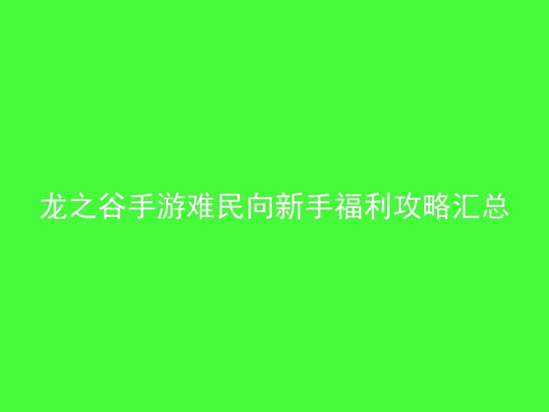 龙之谷手游难民向新手福利攻略汇总