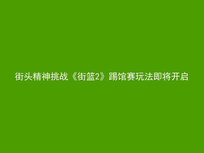 街头精神挑战《街篮2》踢馆赛玩法即将开启