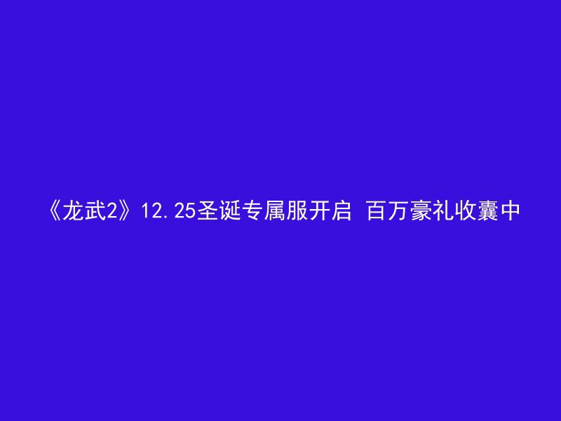 《龙武2》12.25圣诞专属服开启 百万豪礼收囊中