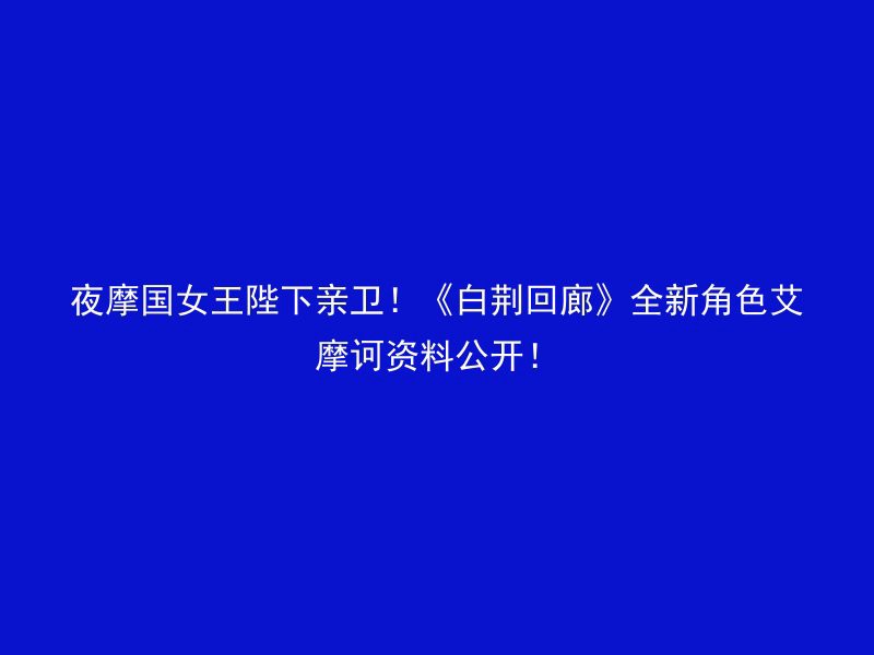 夜摩国女王陛下亲卫！《白荆回廊》全新角色艾摩诃资料公开！