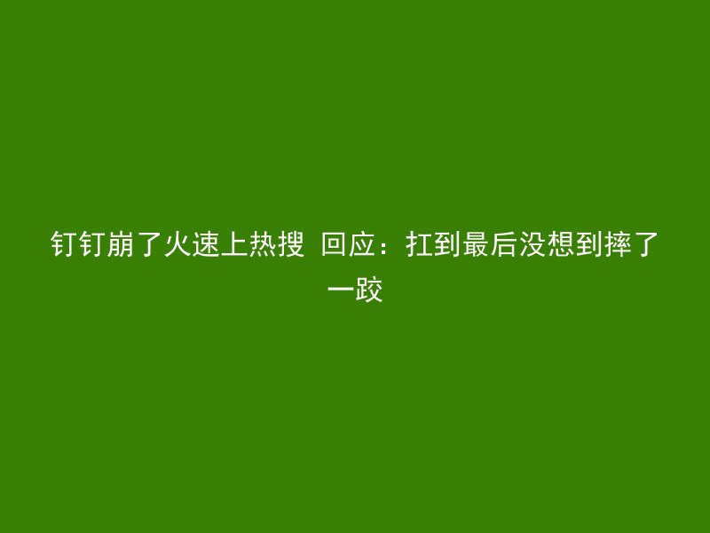 钉钉崩了火速上热搜 回应：扛到最后没想到摔了一跤