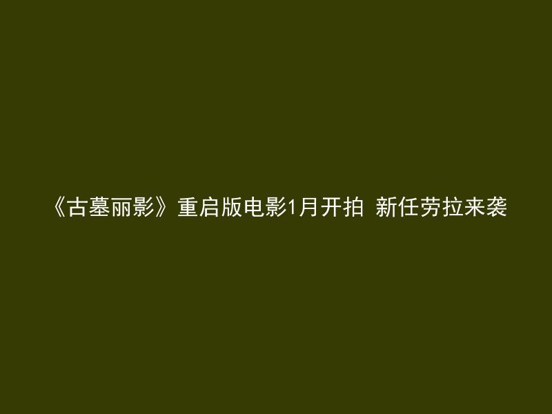 《古墓丽影》重启版电影1月开拍 新任劳拉来袭