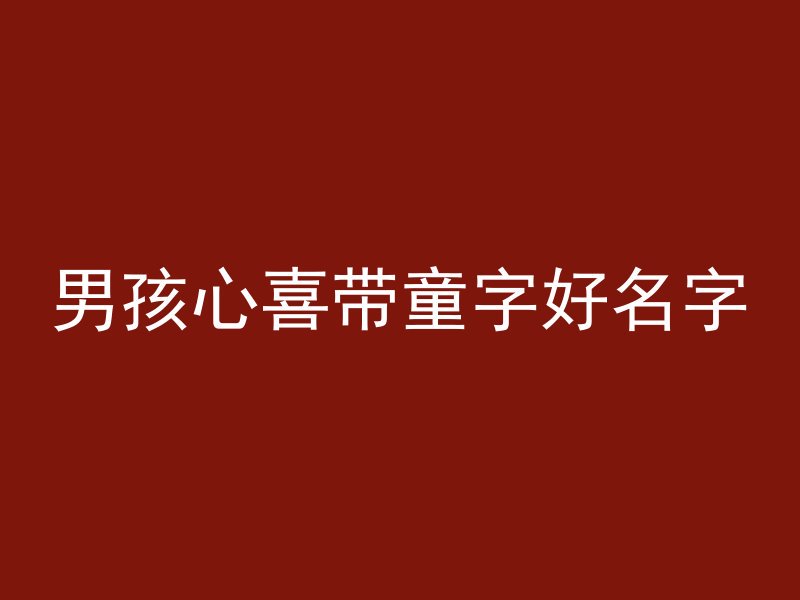 男孩心喜带童字好名字