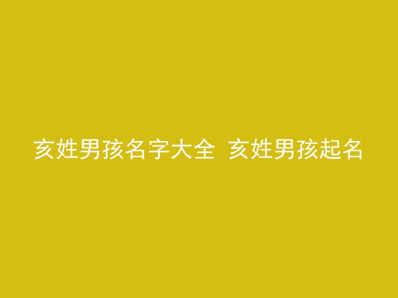 亥姓男孩名字大全 亥姓男孩起名