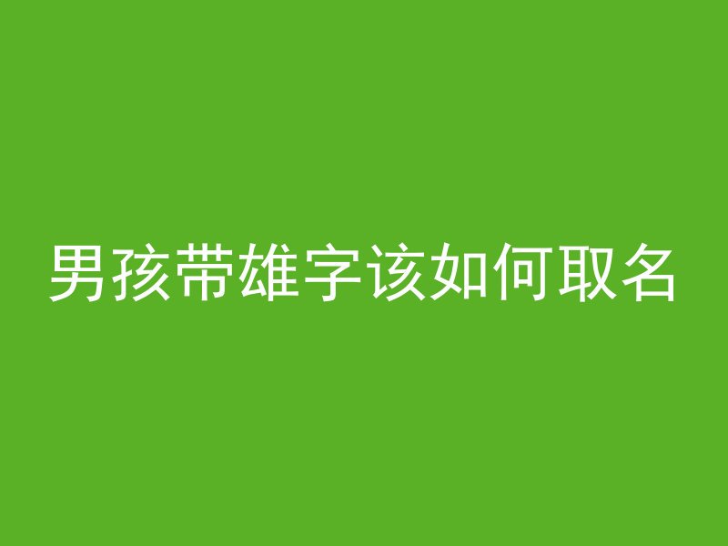 男孩带雄字该如何取名